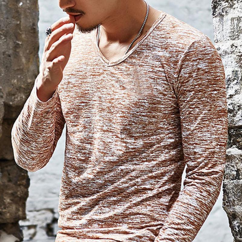 V-Neck Slim Fit Long Sleeve T-shirt