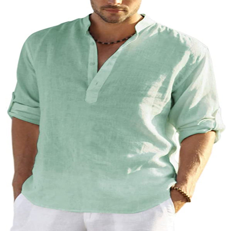 Men's Casual Cotton Linen Shirt