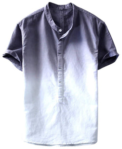 Stand-collar linen shirts