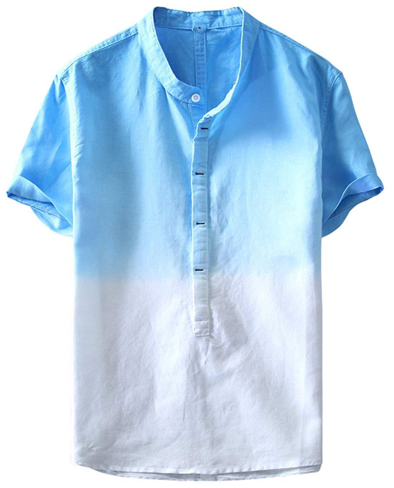 Stand-collar linen shirts