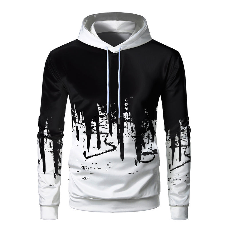 Sports hooded 3D sweatshirt trousers suit