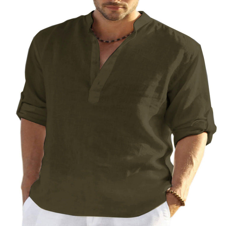 Men's Casual Cotton Linen Shirt