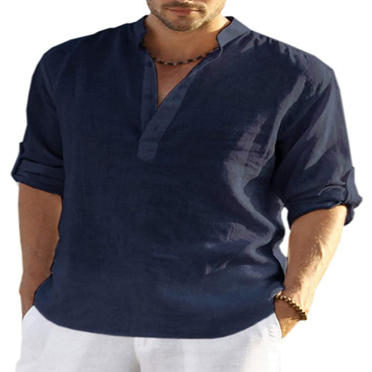 Men's Casual Cotton Linen Shirt