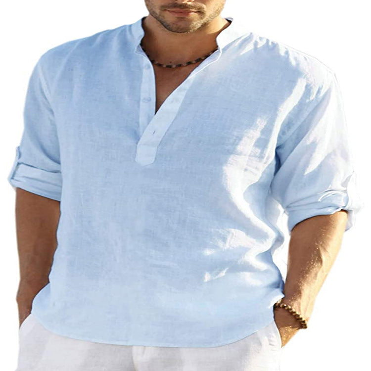 Men's Casual Cotton Linen Shirt