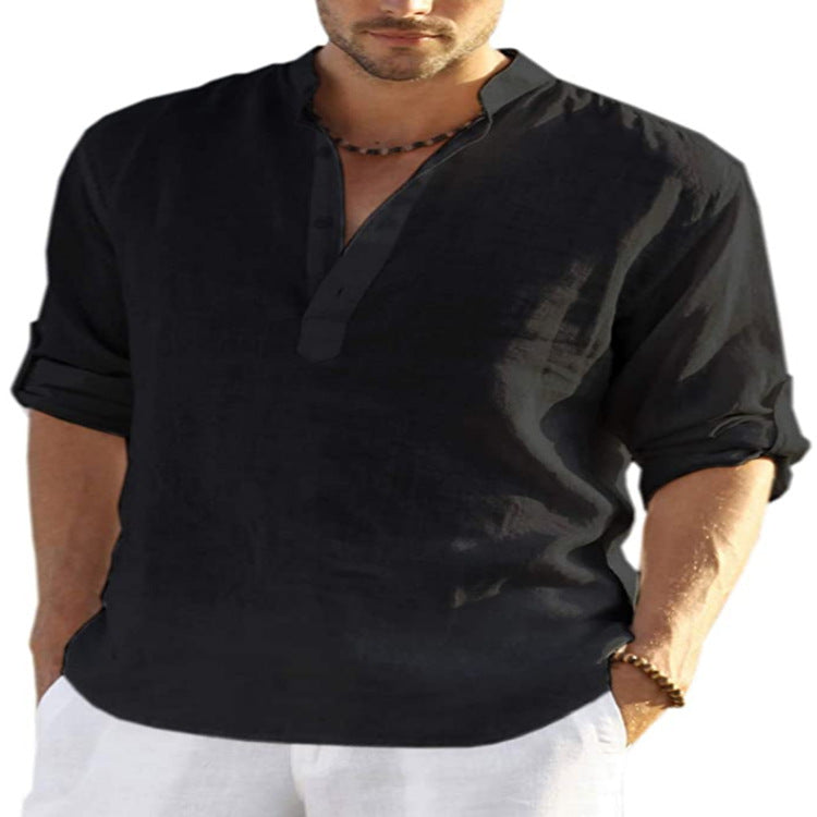 Men's Casual Cotton Linen Shirt